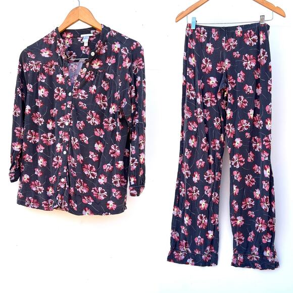 Eberjey Women’s Pajama Set Long Sleeve Pants Small Floral Modal Soft Lightweight - Picture 1 of 7